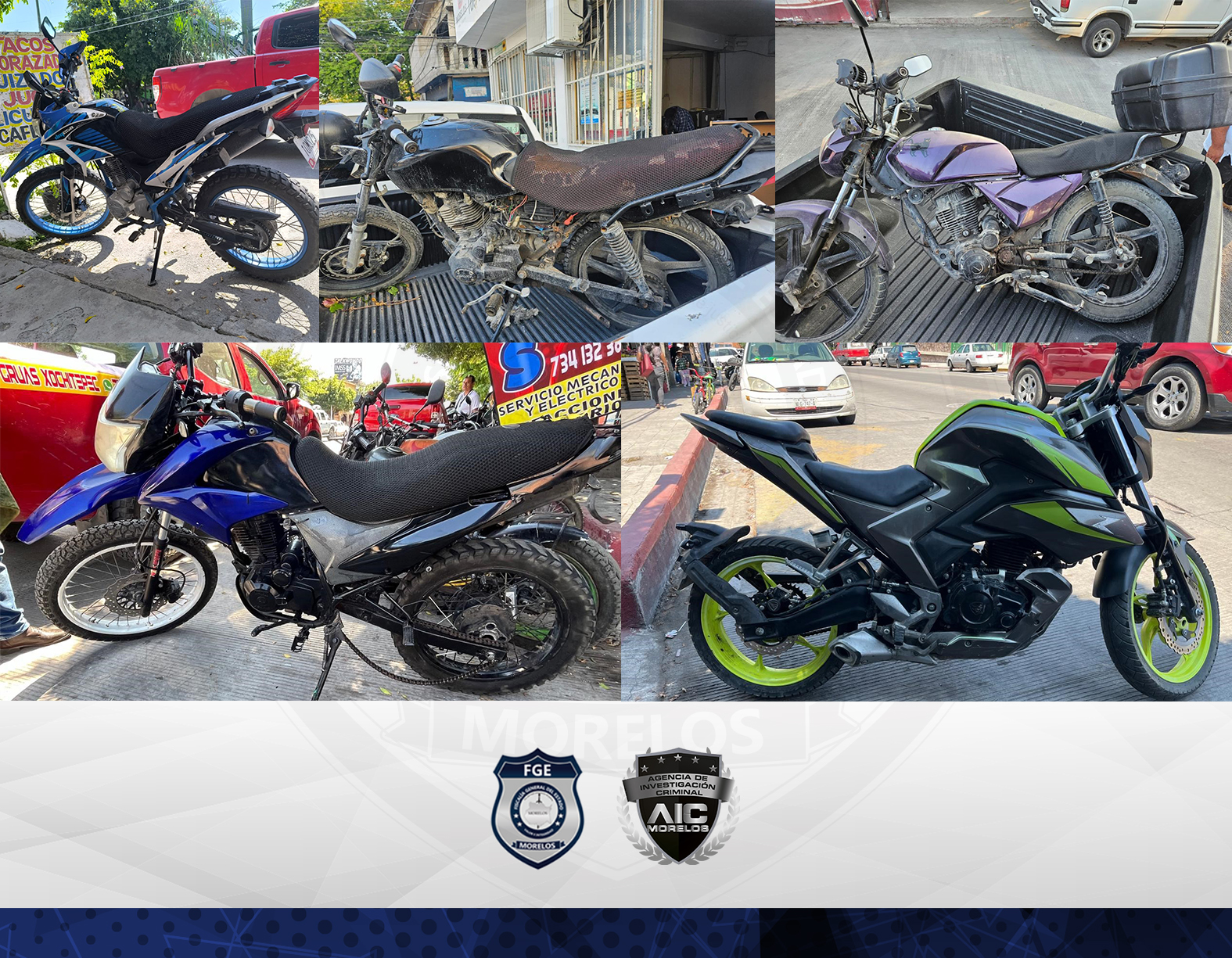 Cinco motocicletas de dudosa procedencia aseguradas por la AIC