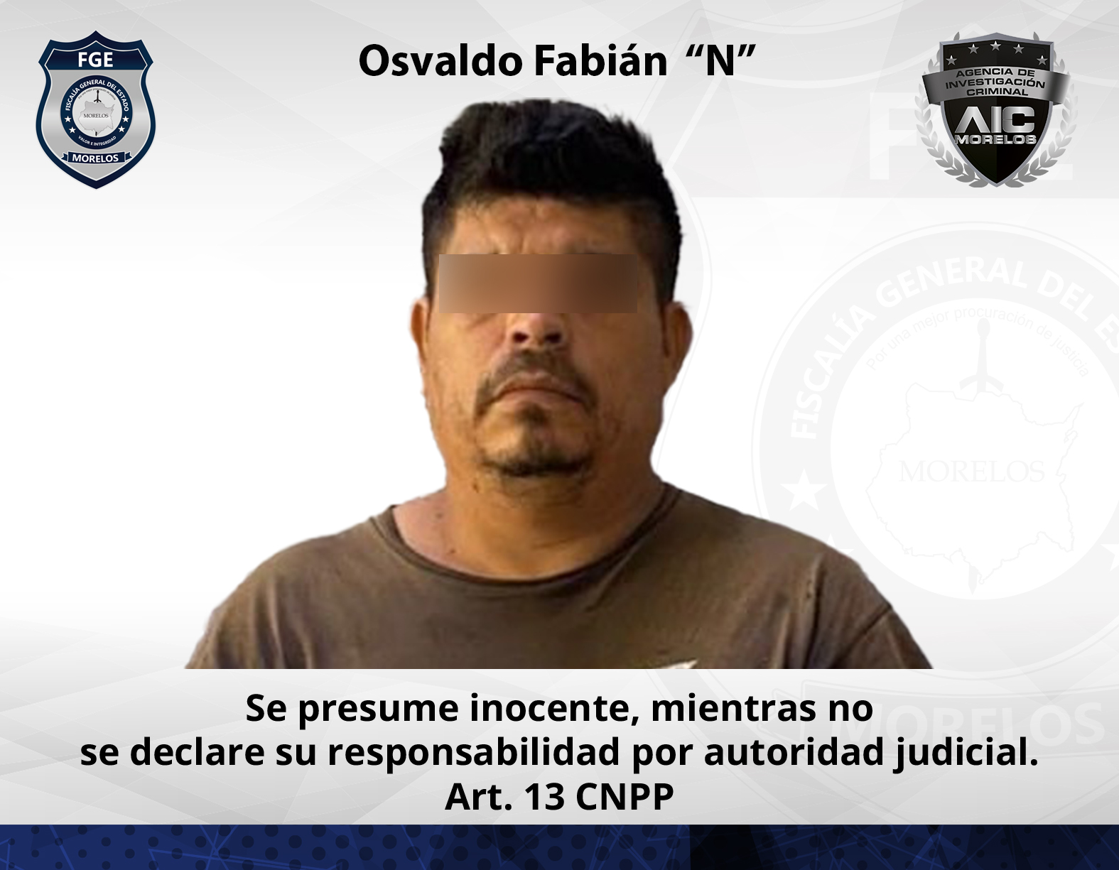 AIC realiza aprehensión de masculino por proceso en su contra por violencia familiar