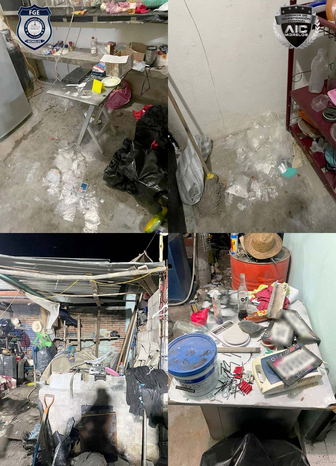 Fiscalía Oriente asegura vehículos, cartuchos y droga durante cateo en Yautepec