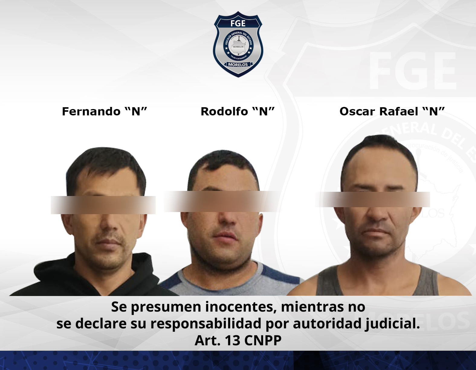 Prisión preventiva contra tres masculinos por robo en Yecapixtla