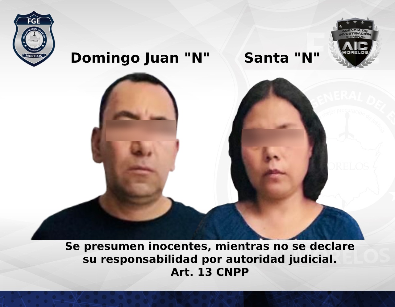 Fiscalía Oriente obtiene vinculación a proceso en contra de pareja por tráfico de menores agravado