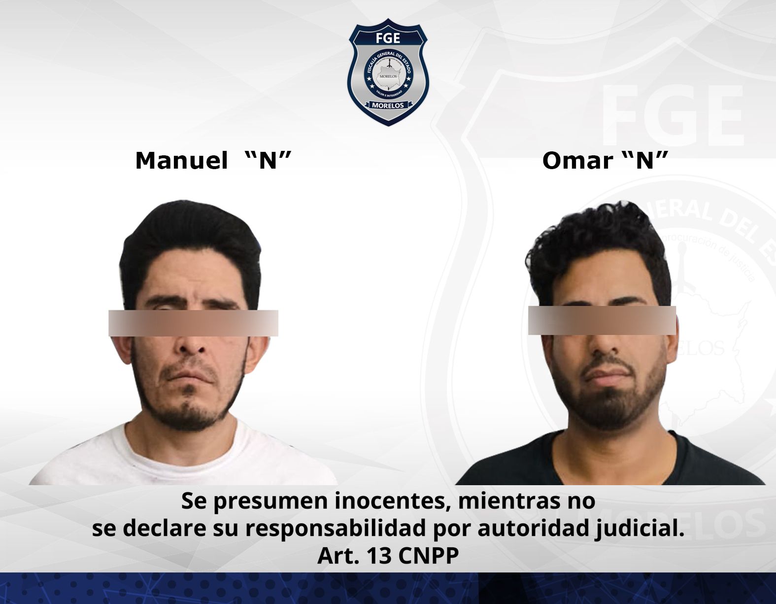Masculinos vinculados por portación de arma de fuego y droga