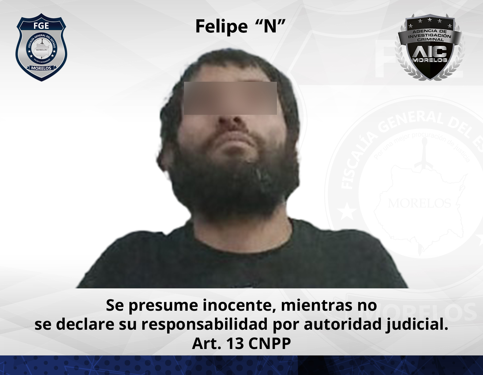 AIC cumplimenta orden de aprehensión contra masculino por golpear a su madre que se negó a darle dinero