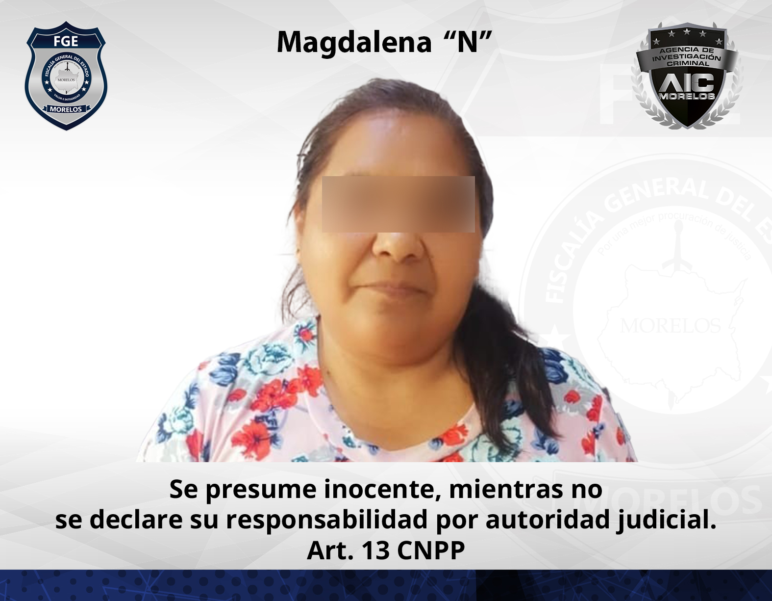 AIC realiza aprehensión contra mujer por robo