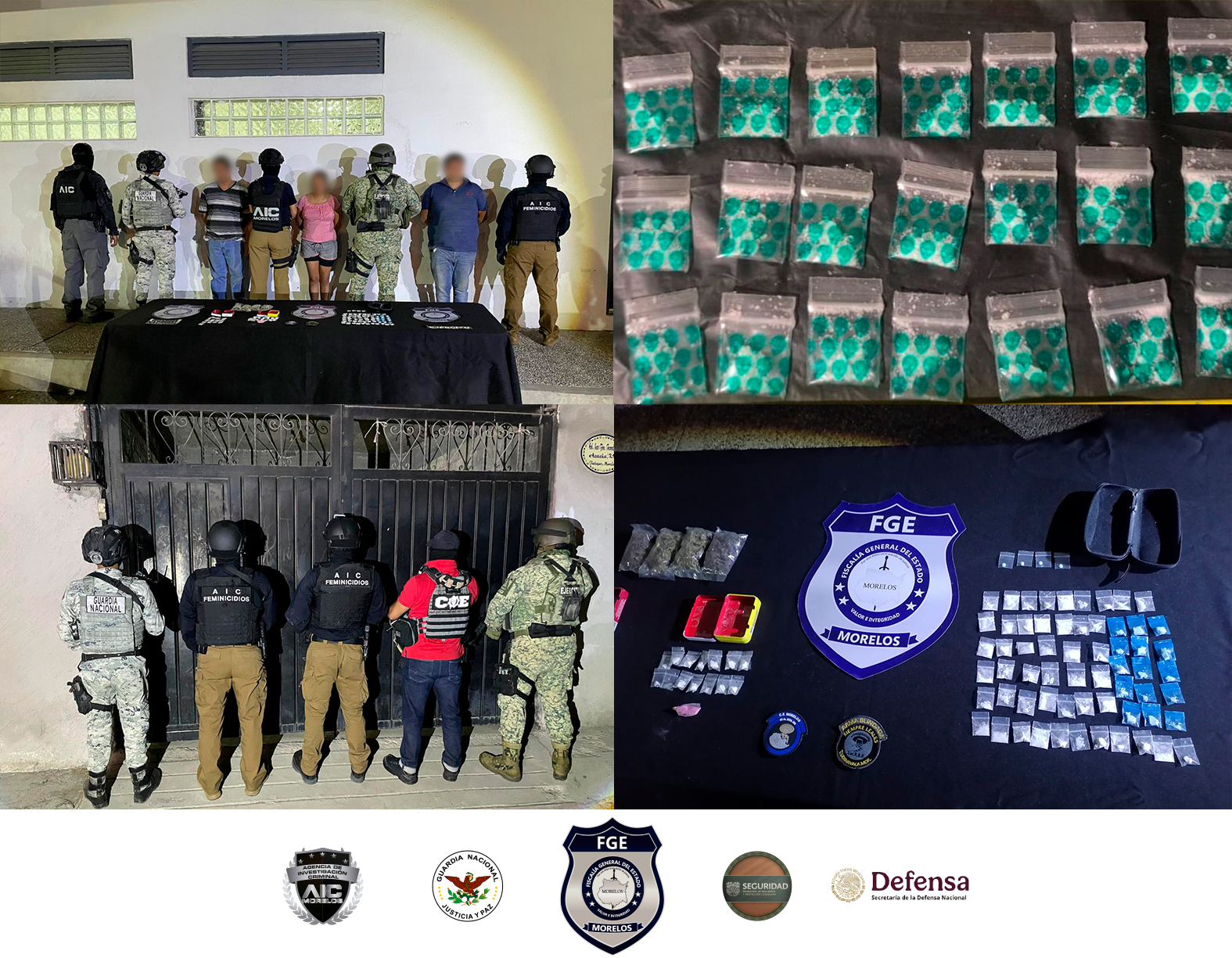 Cateos en Jiutepec y Zacatepec logran asegurar probable droga y vehículos