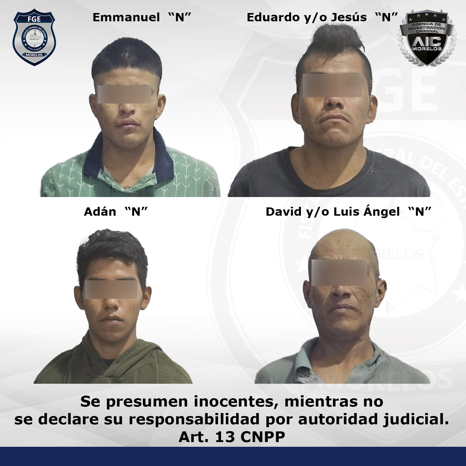 Logra Fiscalía Oriente la vinculación a proceso de cuatro masculinos por secuestro