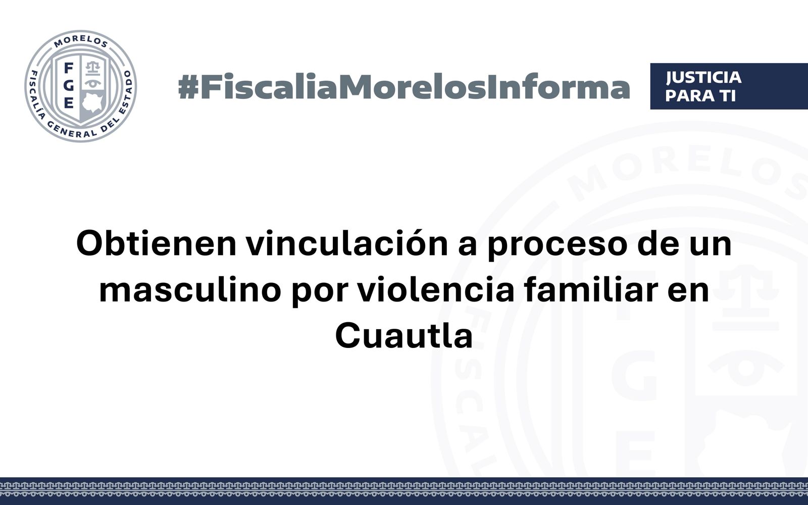 Obtienen vinculación a proceso de un masculino por violencia familiar en Cuautla
