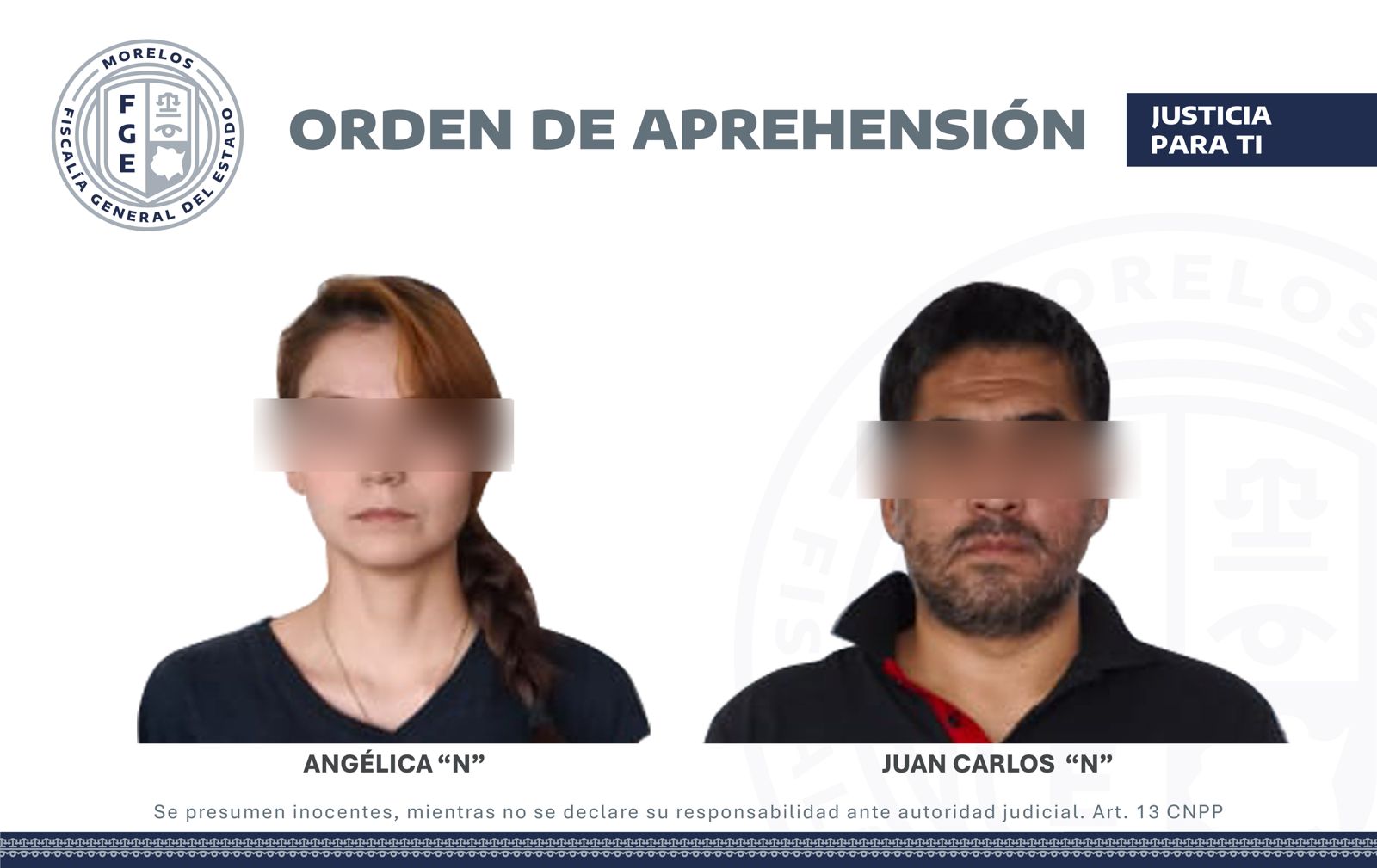 FGE Morelos ejecuta órdenes de aprehensión contra dos probables responsables del homicidio del adolescente estudiante de la Academia Militarizada “Ollin Cuauhtémoc”