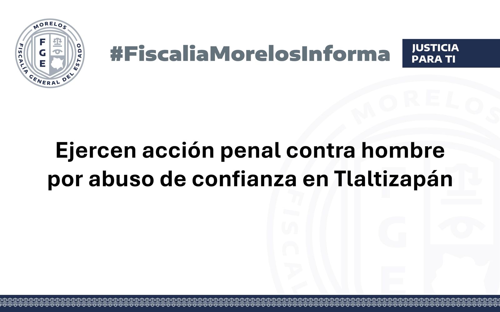 Ejercen acción penal contra hombre por abuso de confianza en Tlaltizapán