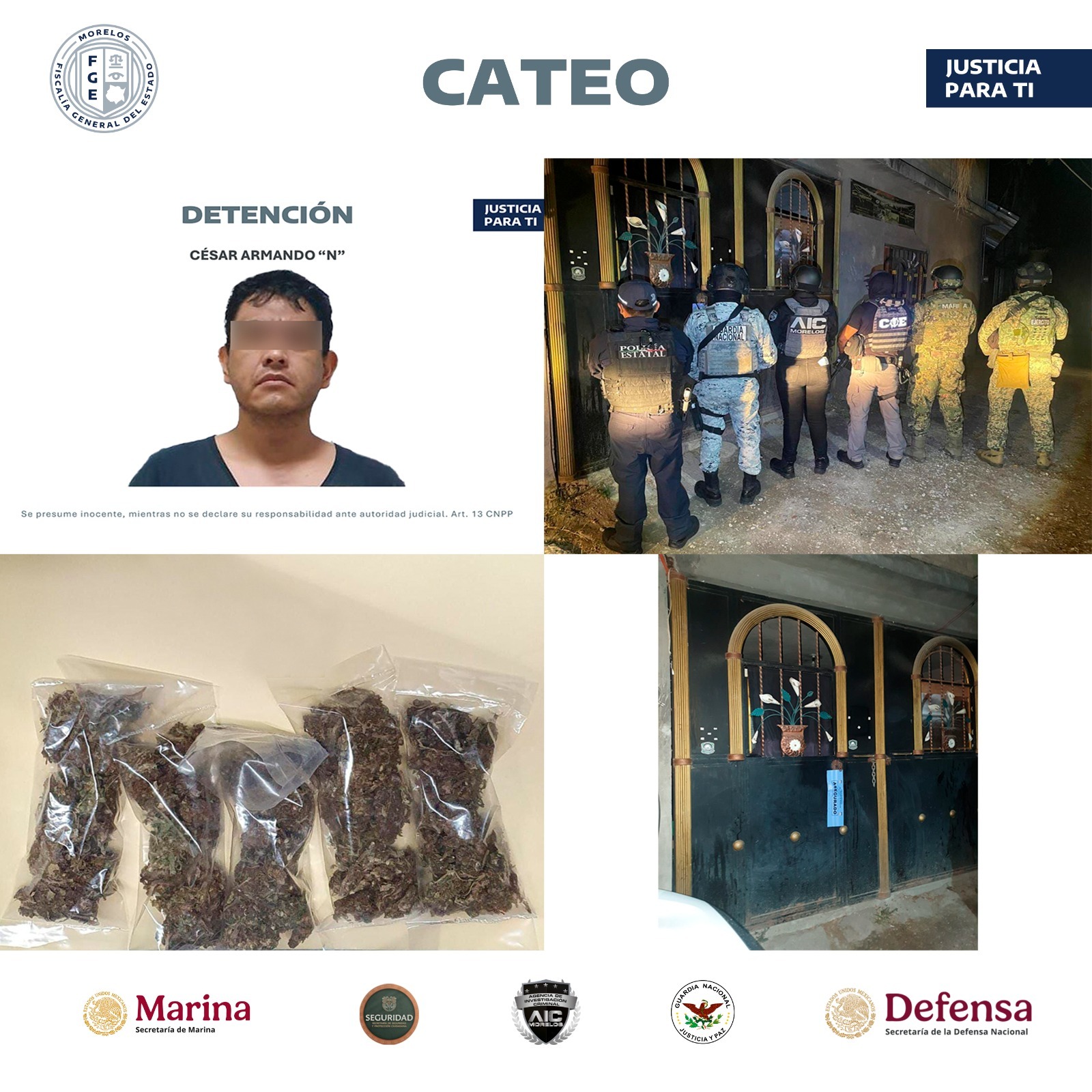 Catea COE domicilio supuestamente utilizado para la venta de narcóticos en Emiliano Zapata