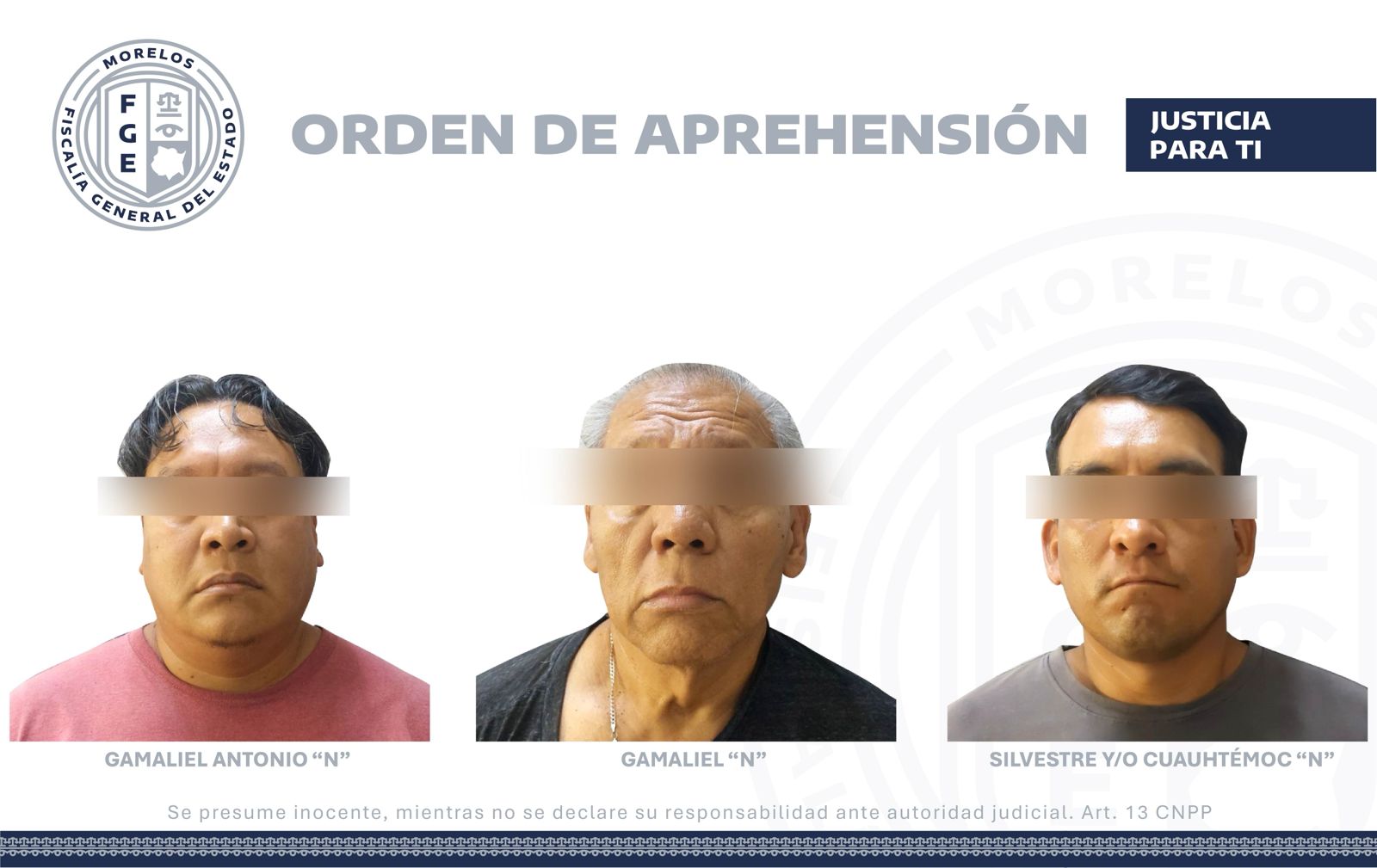 Aprehenden a tres hombres por el delito de homicidio calificado en Cuernavaca