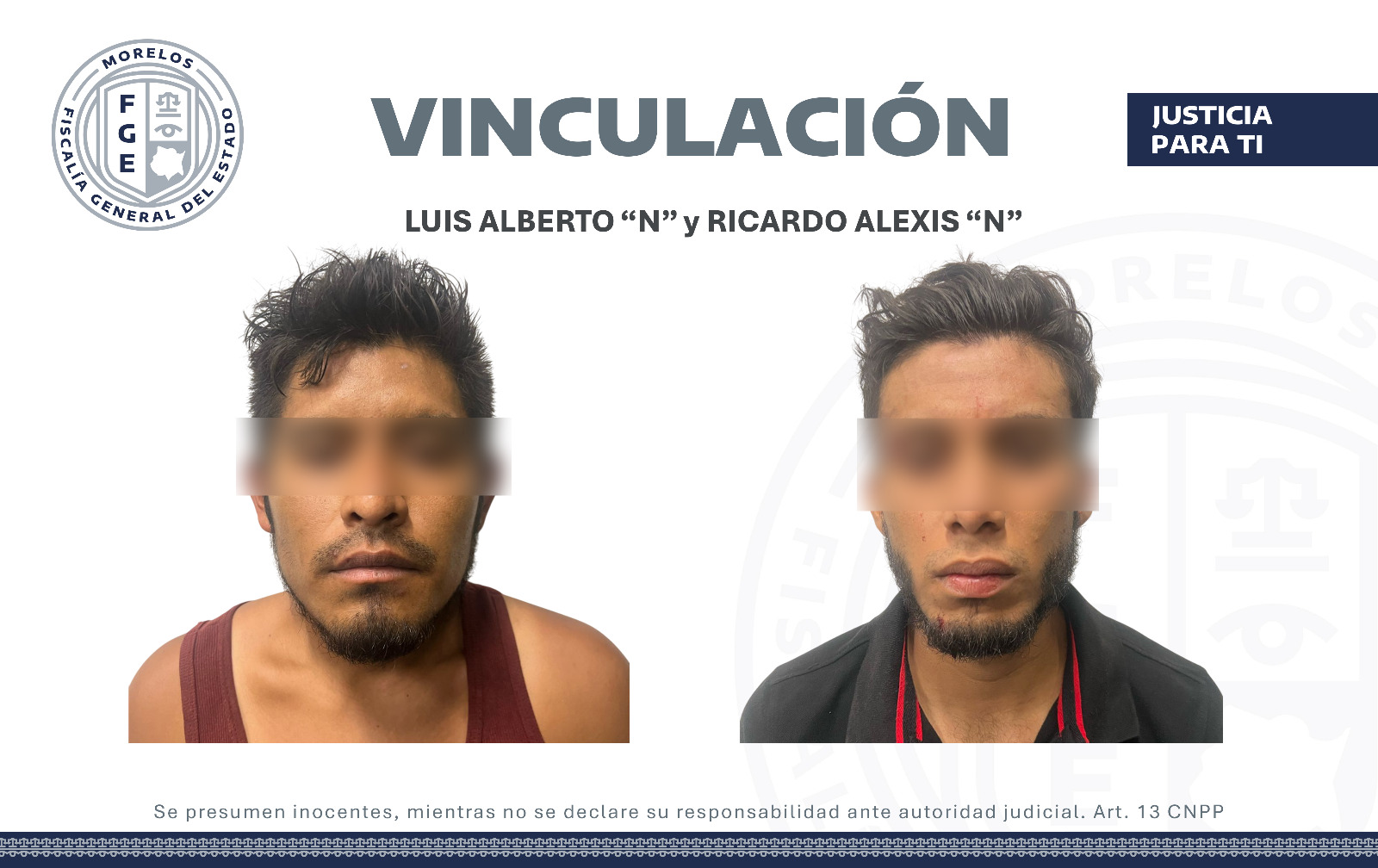 Obtiene FIDAI vinculación a proceso de dos hombres por el delito de extorsión en Jiutepec