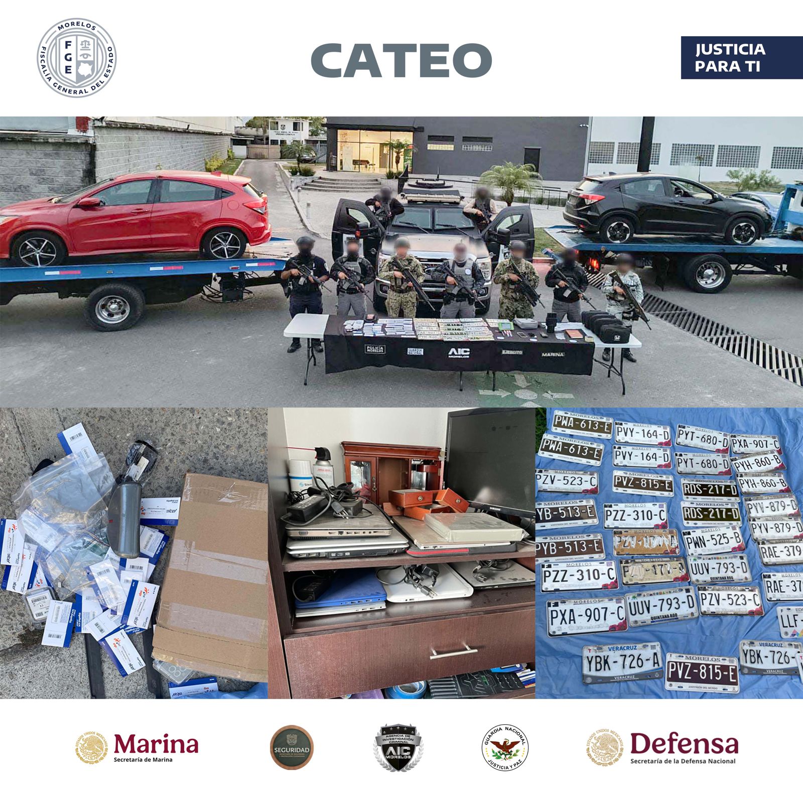 Operativo interinstitucional encabezado por FGE desmantela organización relacionada con múltiples robos de vehículos