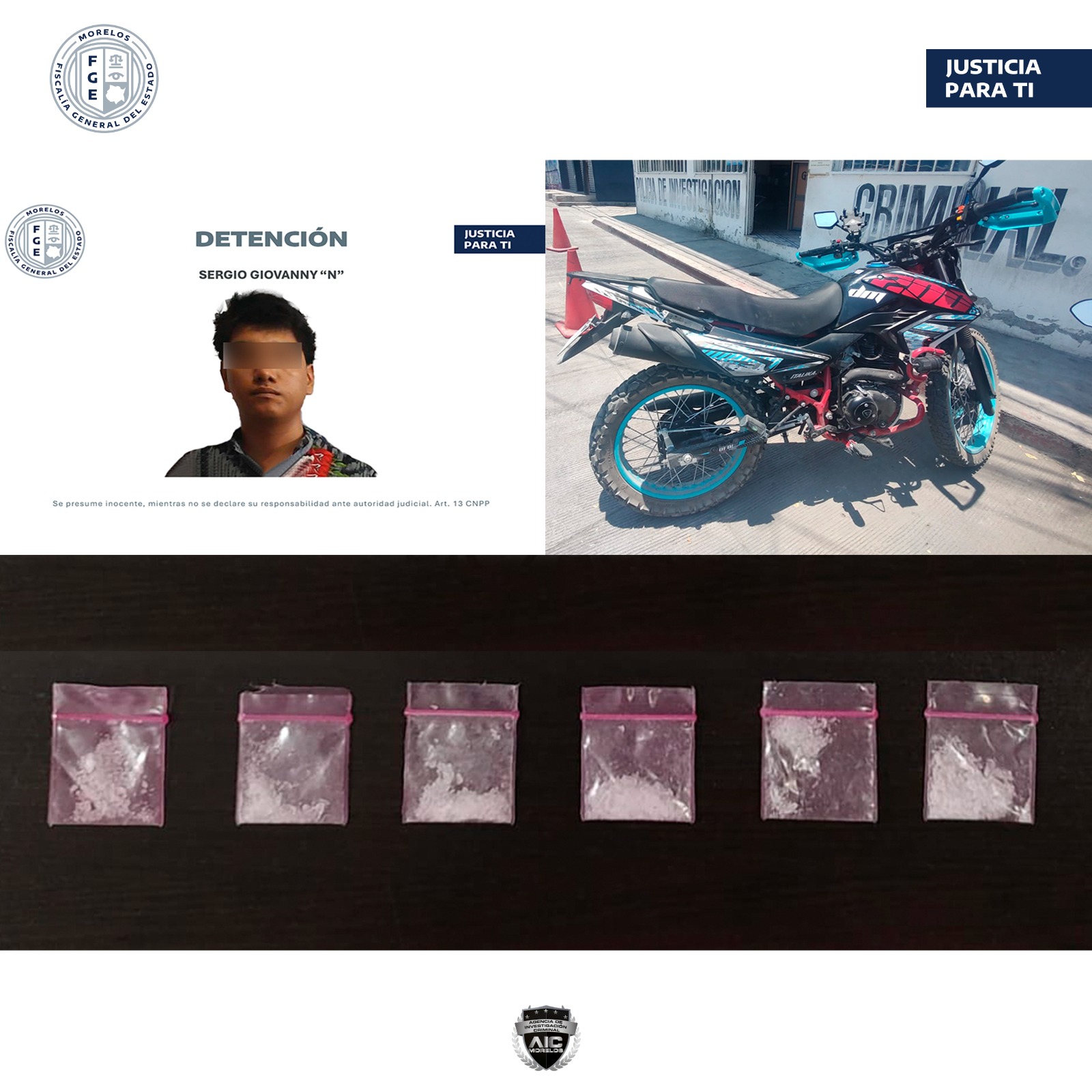 Asegura AIC a hombre con droga en Jojutla