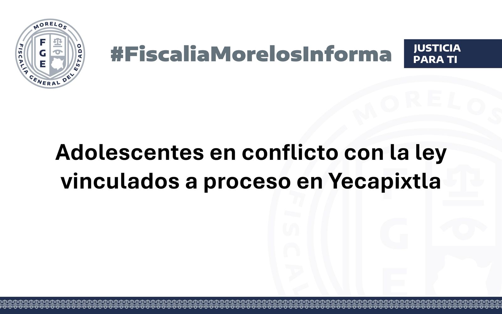 Adolescentes en conflicto con la ley vinculados a proceso en Yecapixtla