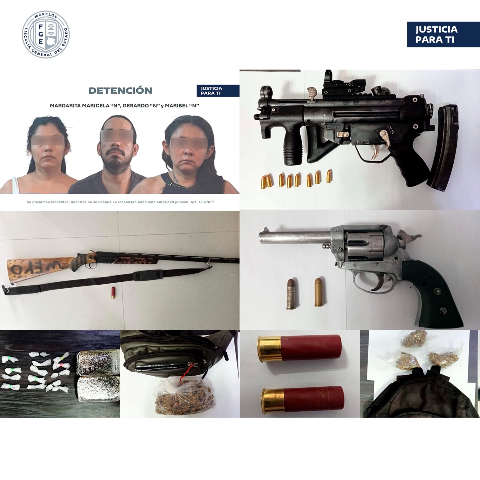 Detiene AIC a dos mujeres y un hombre en posesión de armas y droga en Mazatepec