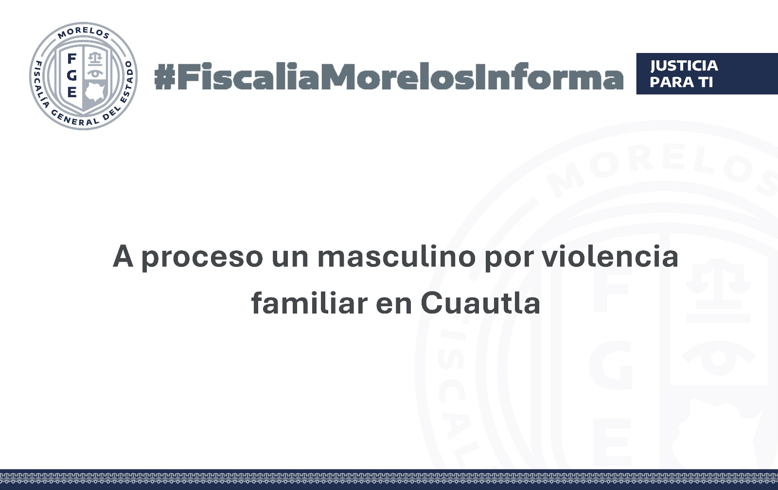 A proceso un masculino por violencia familiar en Cuautla