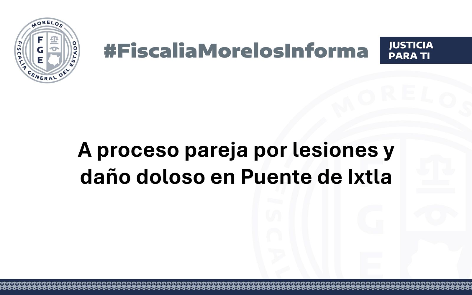 A proceso pareja por lesiones y daño doloso en Puente de Ixtla