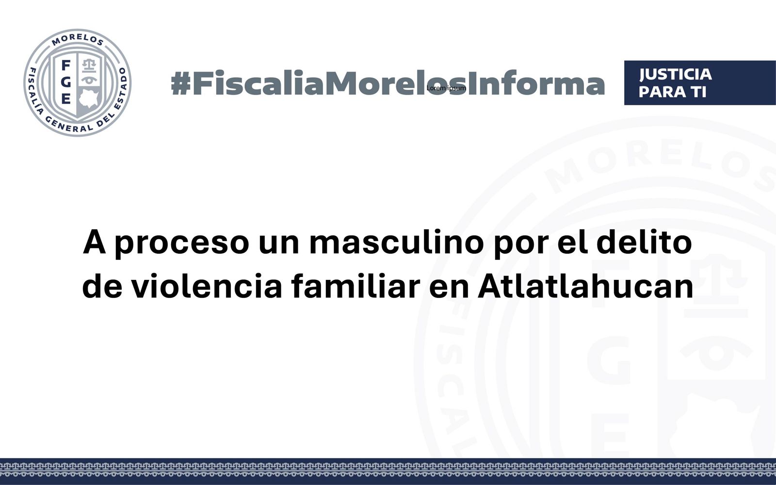 A proceso un masculino por el delito de violencia familiar en Atlatlahucan