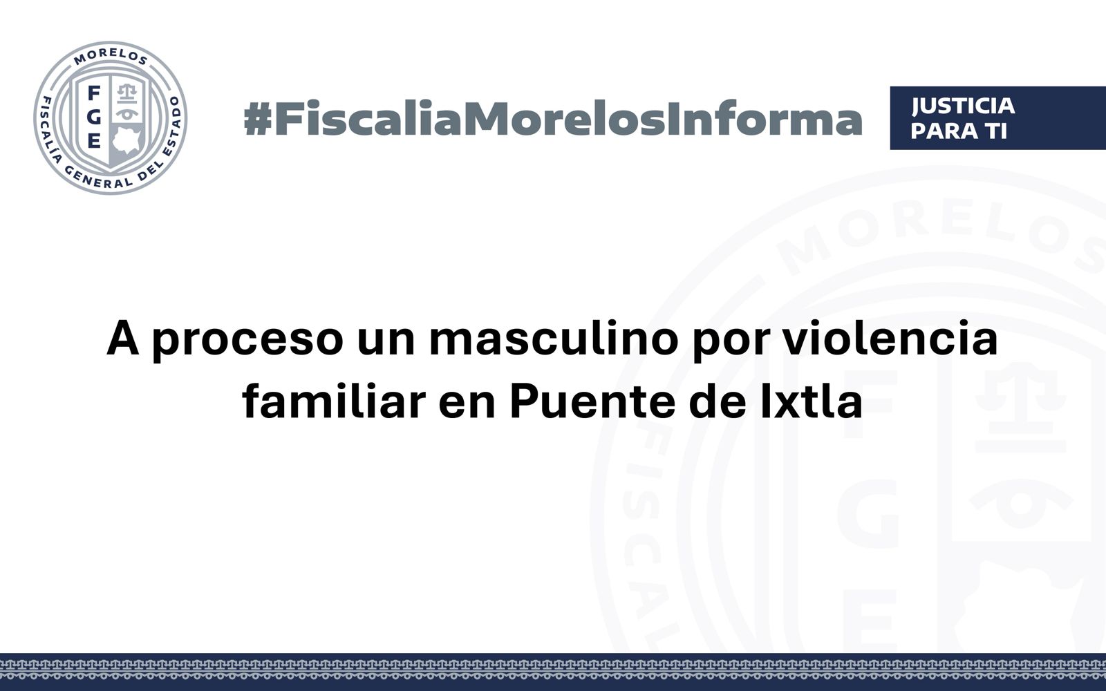 A proceso un masculino por violencia familiar en Puente de Ixtla