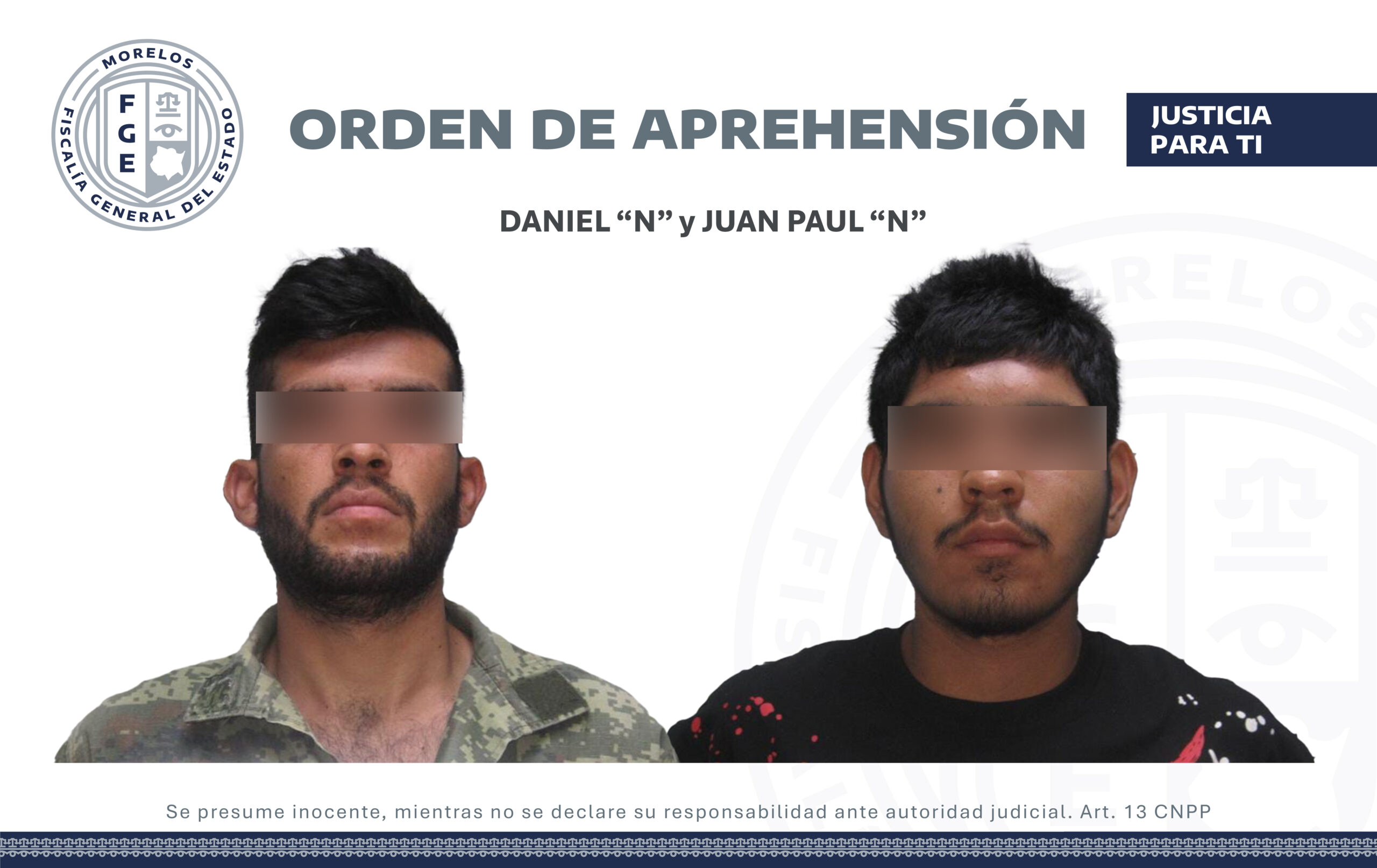 Aprehenden a dos hombres por homicidio calificado en Temixco