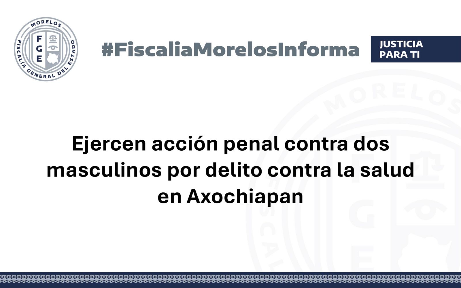 Ejercen acción penal contra dos masculinos por delito contra la salud en Axochiapan