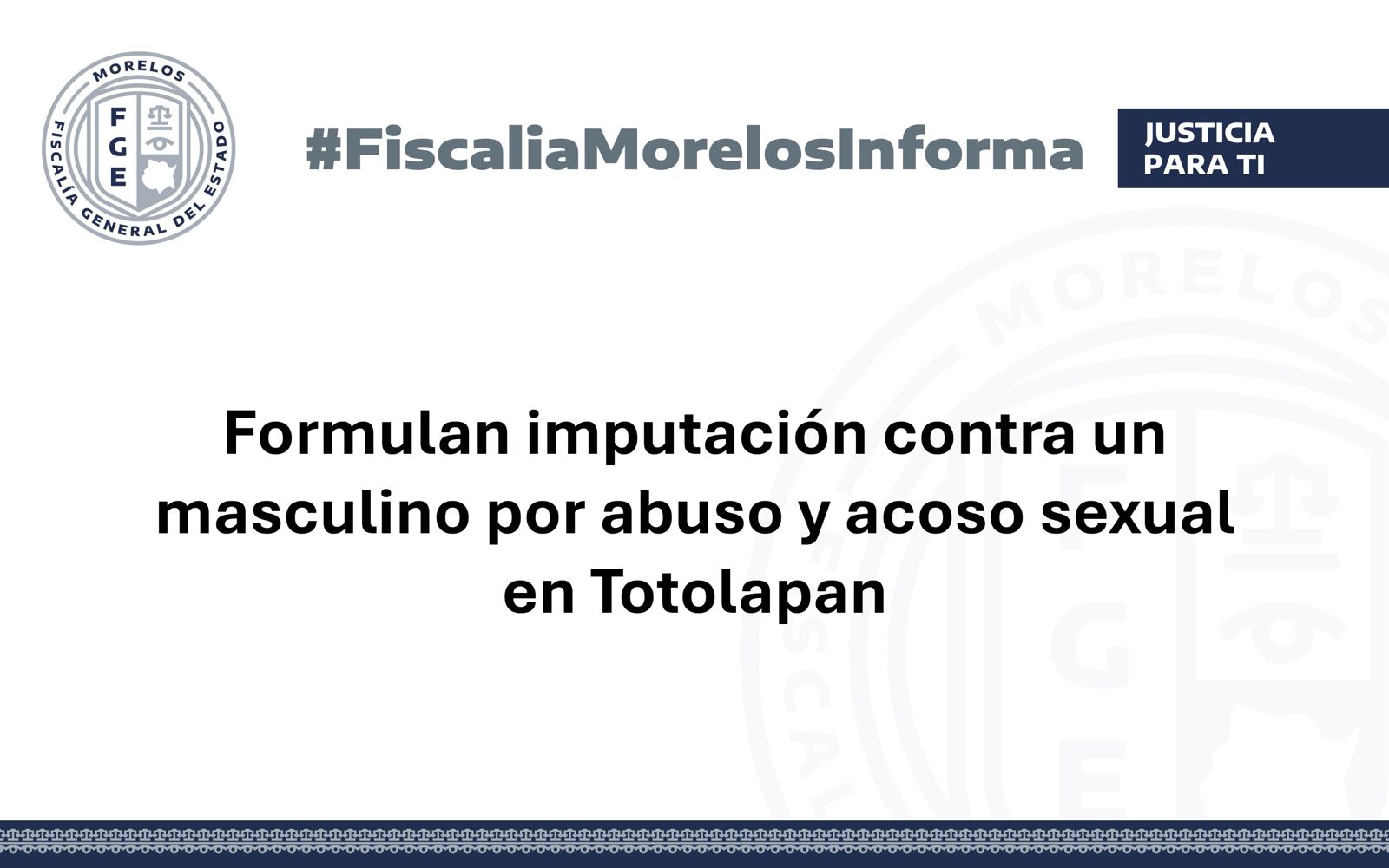 Formulan imputación contra un masculino por abuso y acoso sexual en Totolapan