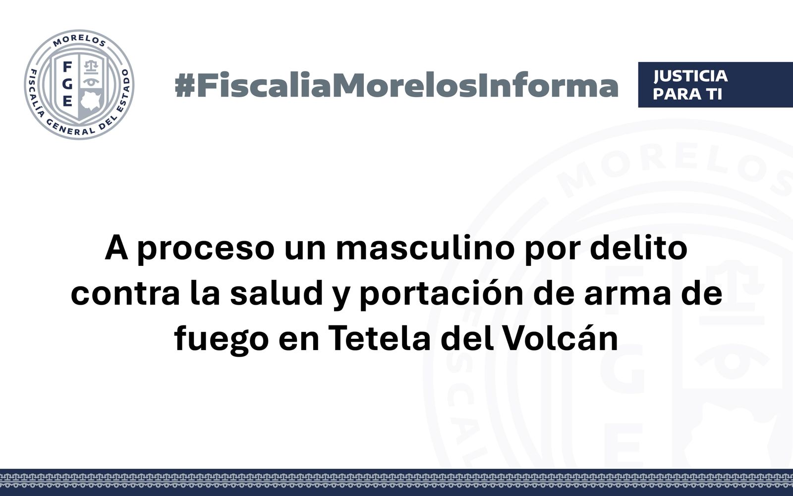 A proceso un masculino por delito contra la salud y portación de arma de fuego en Tetela del Volcán