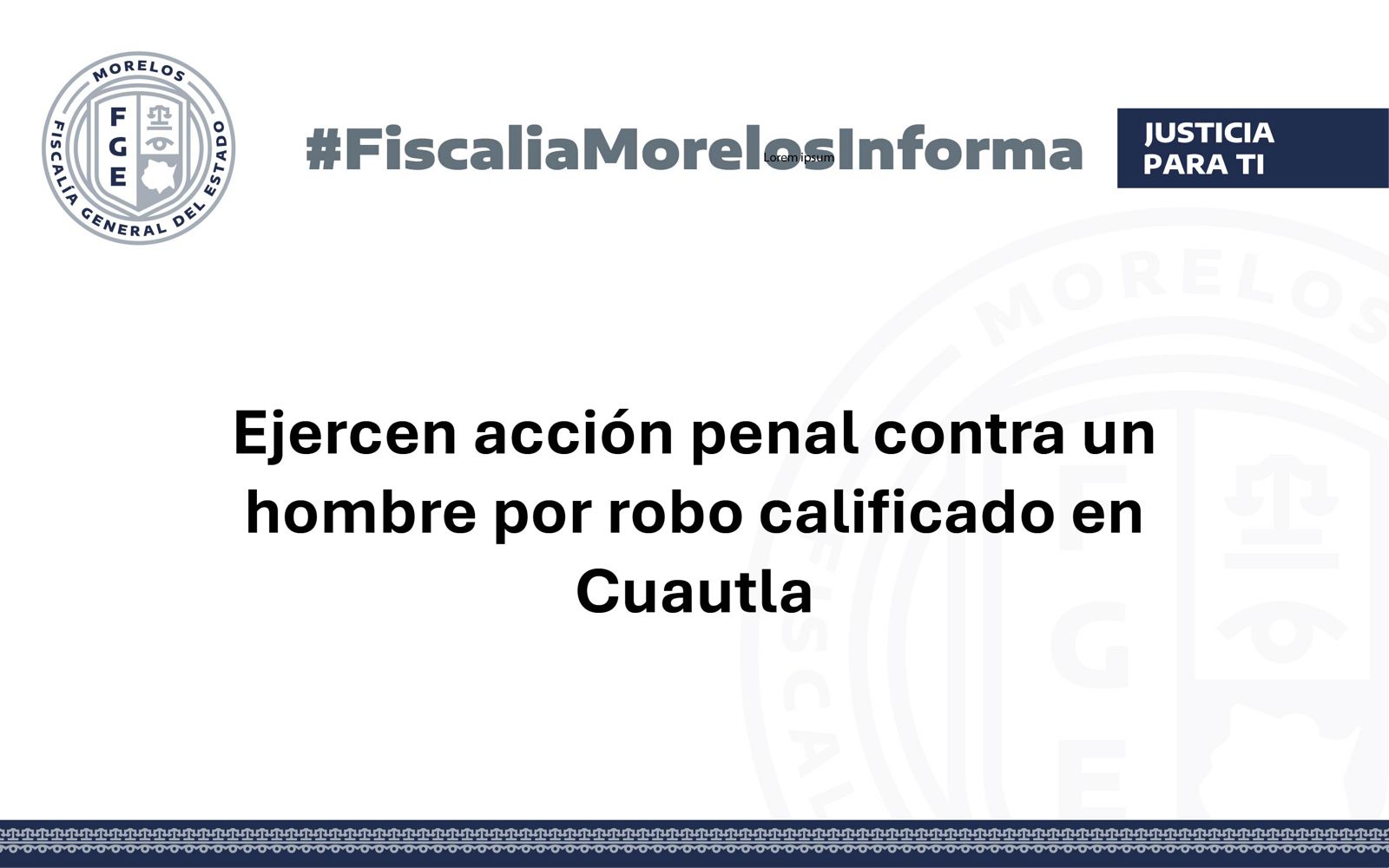 Ejercen acción penal contra un hombre por robo calificado en Cuautla