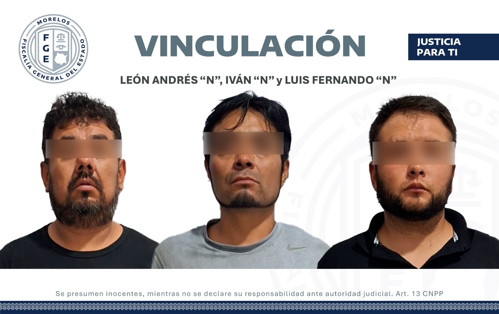 Vinculan a tres hombres por delito contra la salud y portación de arma de fuego en Cuautla