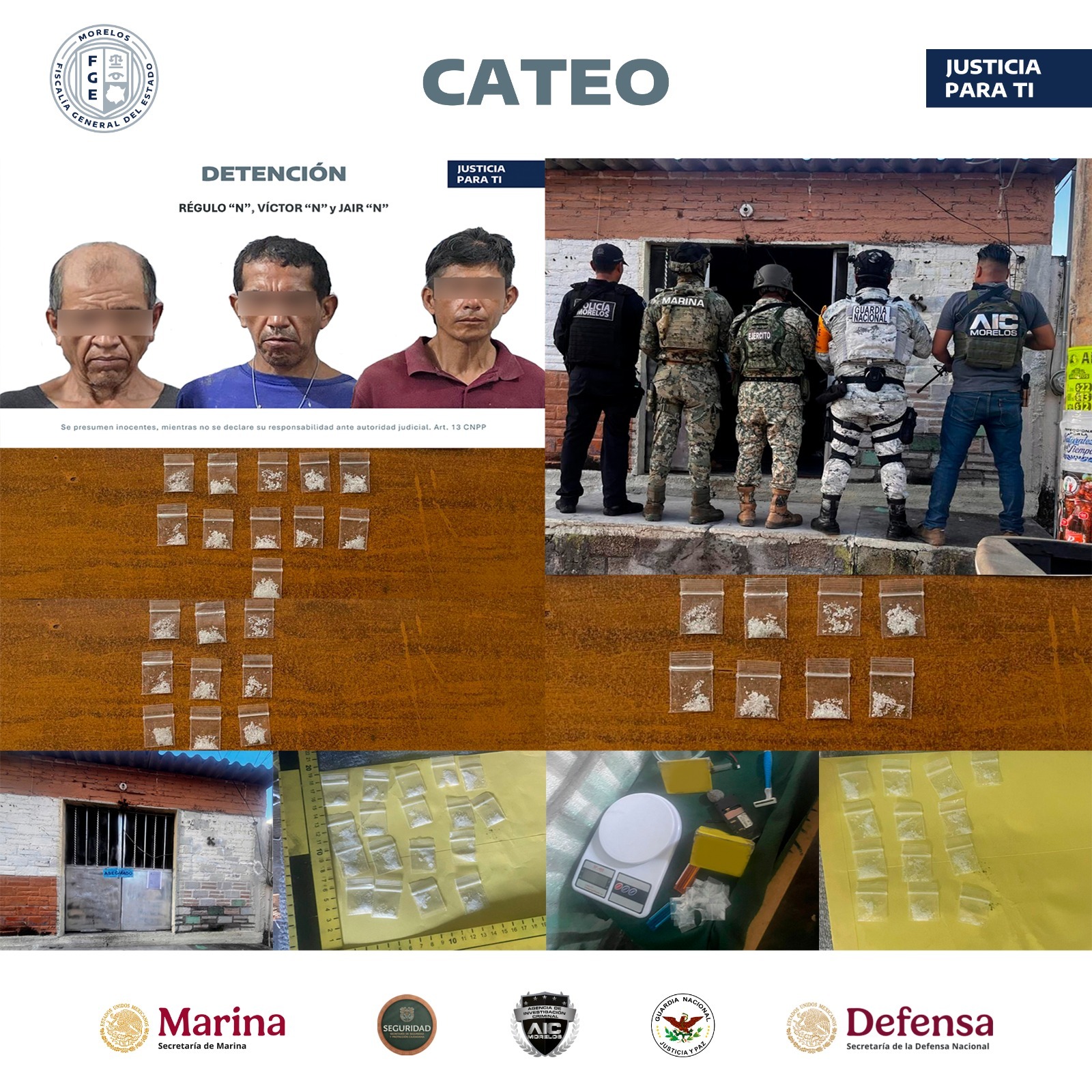 Catean casa presuntamente utilizada para la venta de estupefacientes en Tlaquiltenango