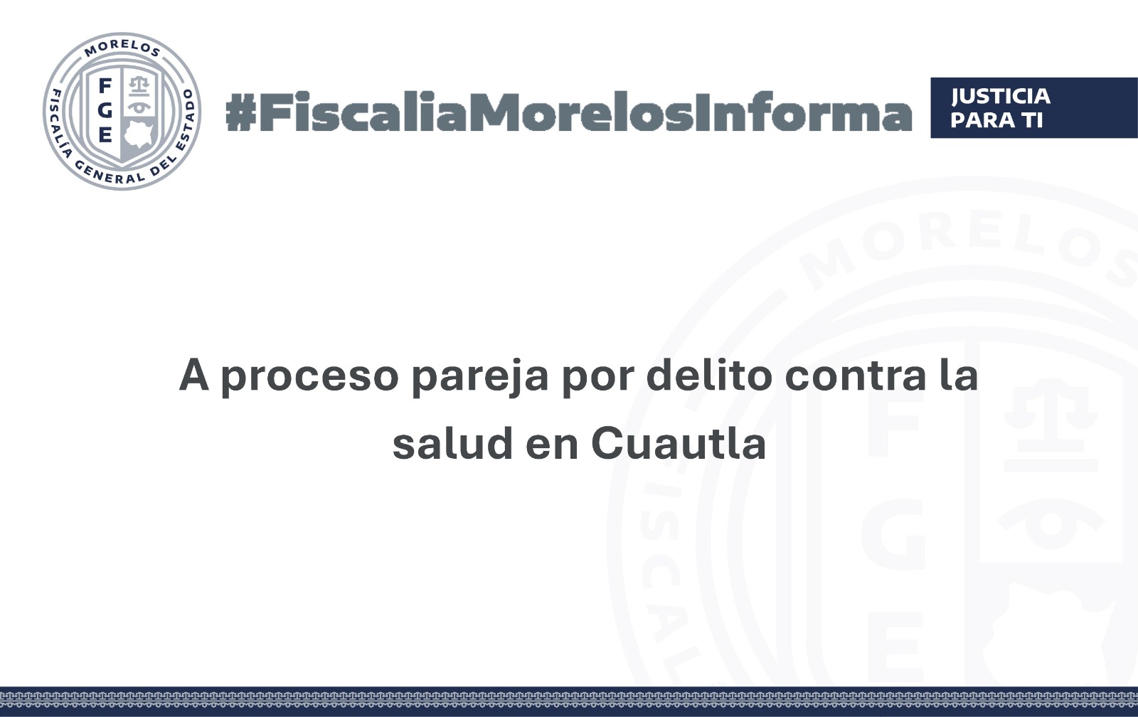 A proceso pareja por delito contra la salud en Cuautla