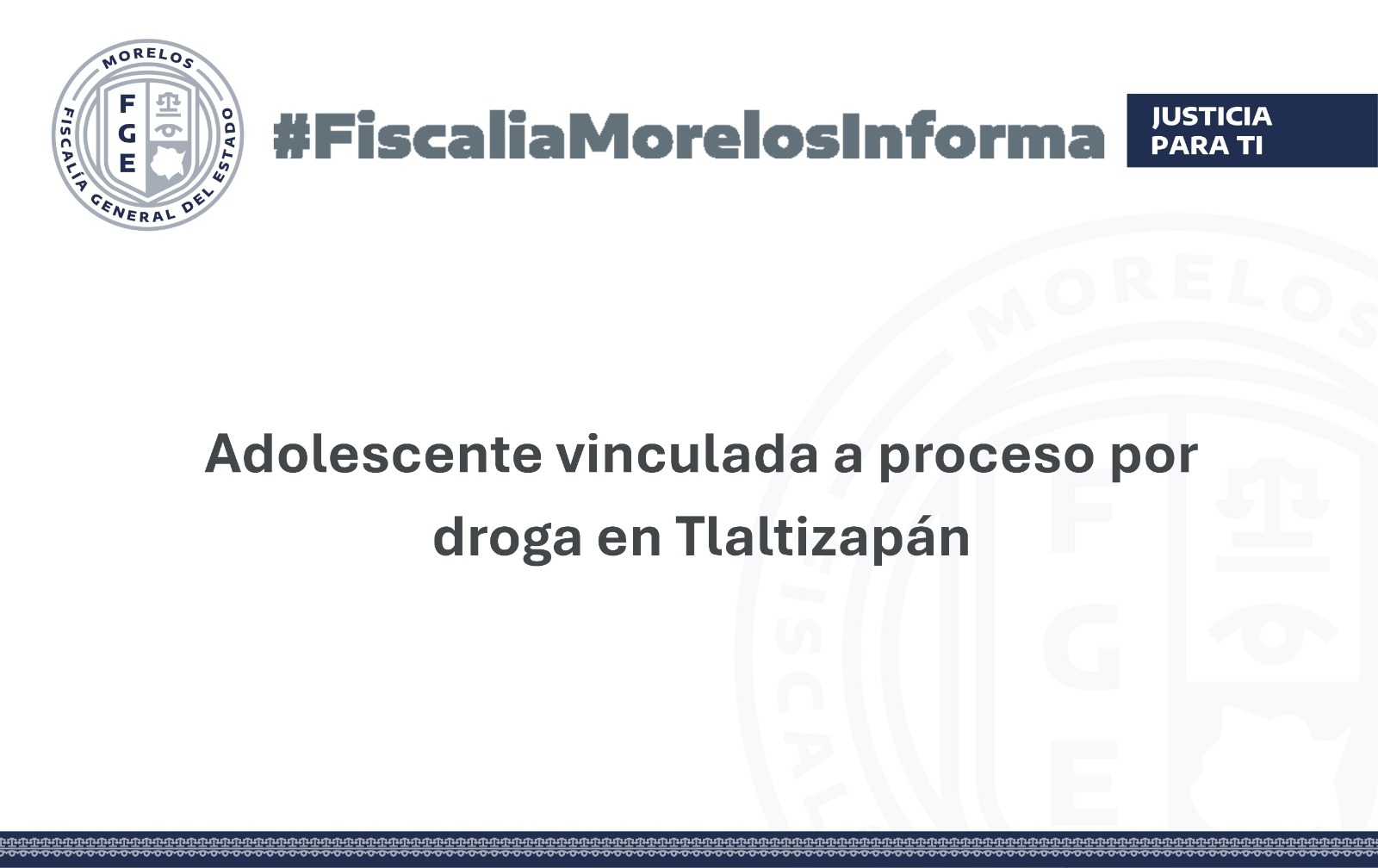 Adolescente vinculada a proceso por droga en Tlaltizapán