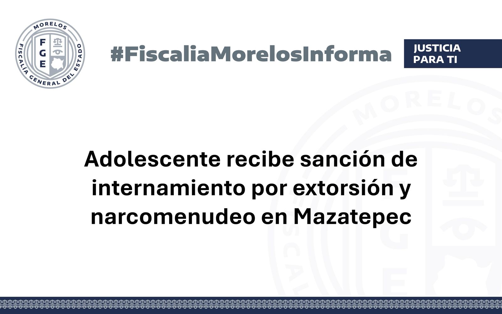 Adolescente recibe sanción de internamiento por extorsión y narcomenudeo en Mazatepec