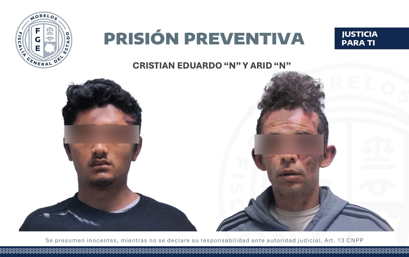 Prisión preventiva contra dos hombres por tentativa de robo en Cuernavaca