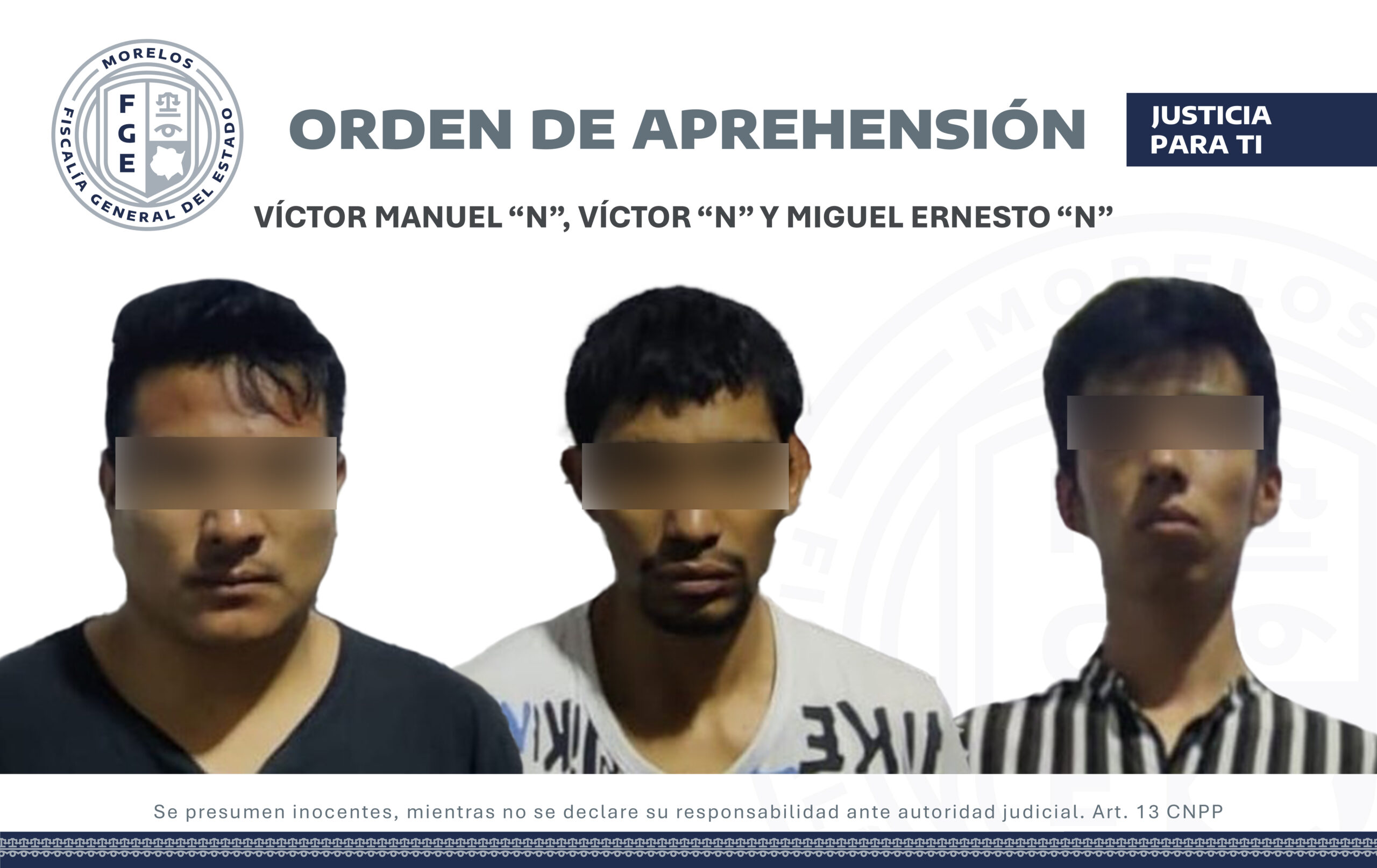Aprehende AIC a tres hombres requeridos en CDMX por doble homicidio