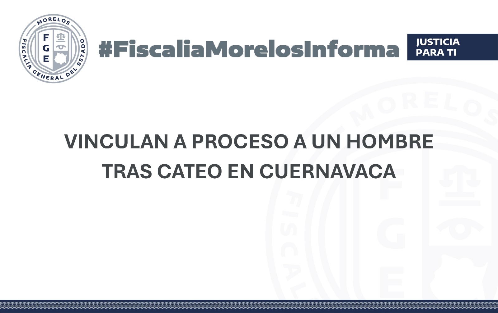 VINCULAN A PROCESO A UN HOMBRE TRAS CATEO EN CUERNAVACA