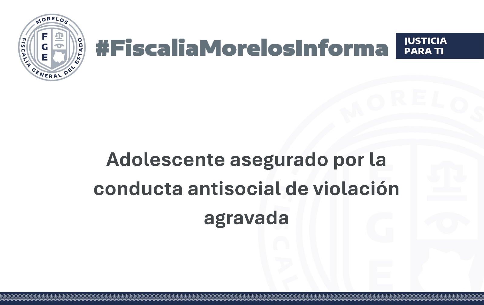 Adolescente asegurado por la conducta antisocial de violación agravada