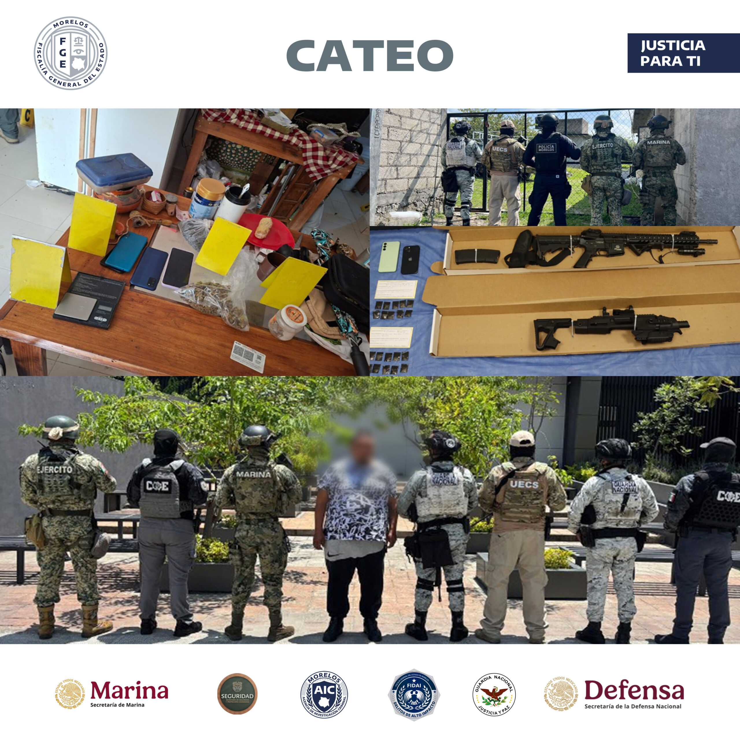 CATEAN DOS INMUEBLES UTILIZADOS, PRESUNTAMENTE, PARA LA VENTA DE NARCÓTICOS EN CUERNAVACA