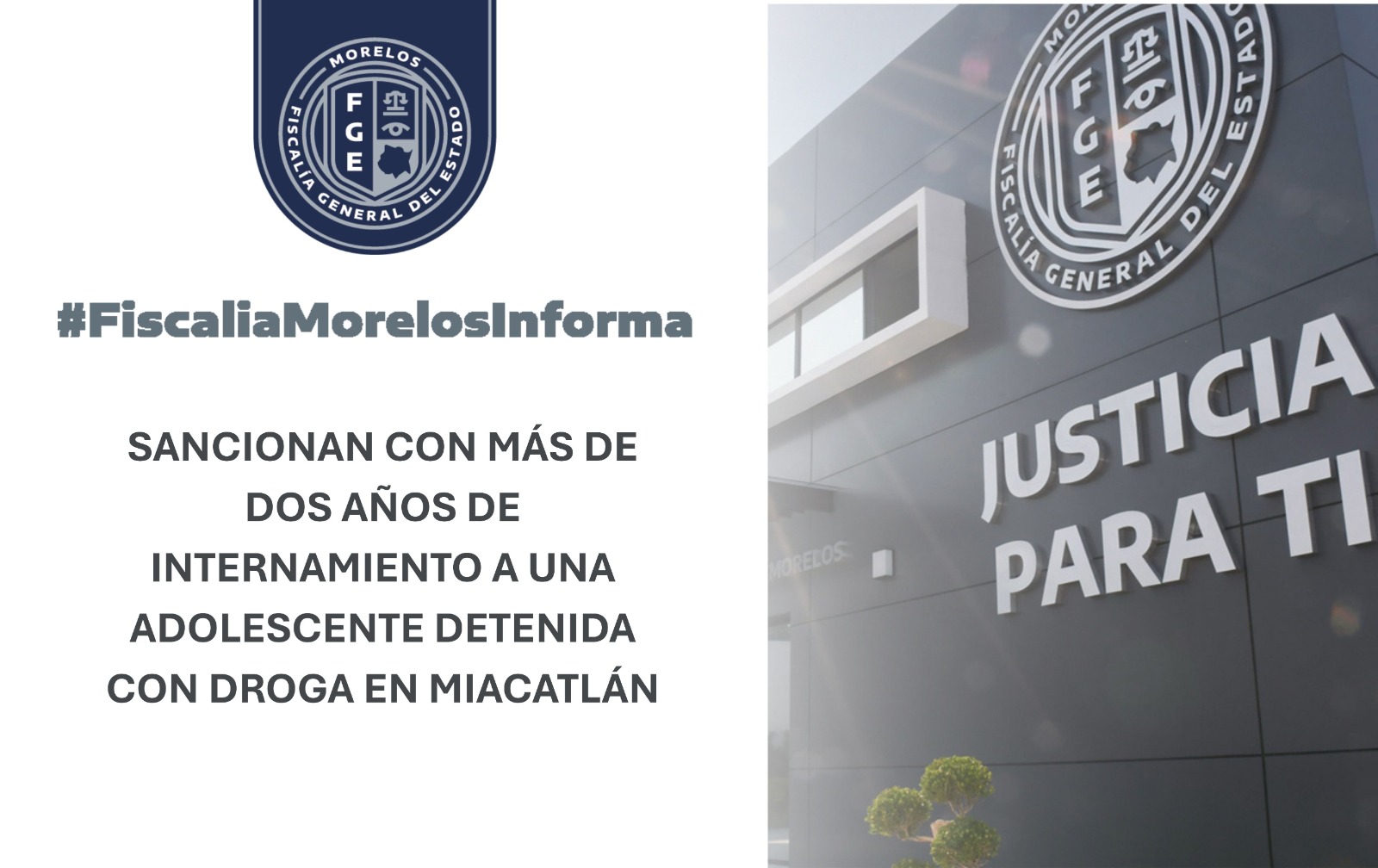 SANCIONAN CON MÁS DE DOS AÑOS DE INTERNAMIENTO A UNA ADOLESCENTE DETENIDA CON DROGA EN MIACATLÁN