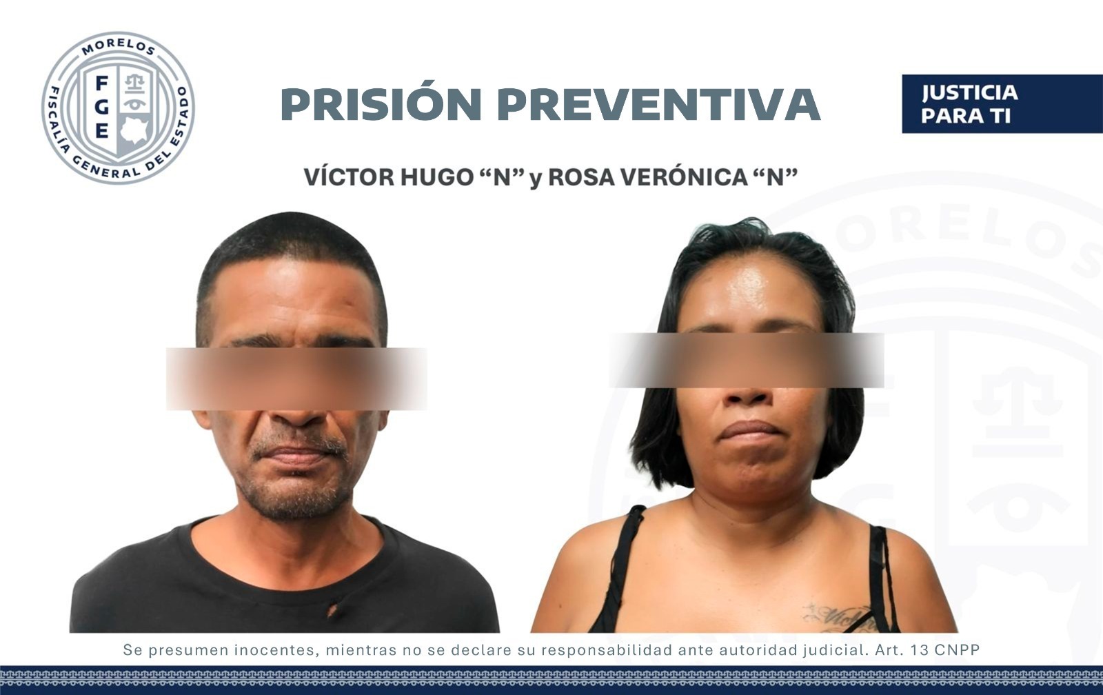 PRISIÓN PREVENTIVA A PAREJA POR SECUESTRO AGRAVADO DE UN NIÑO EN CUAUTLA