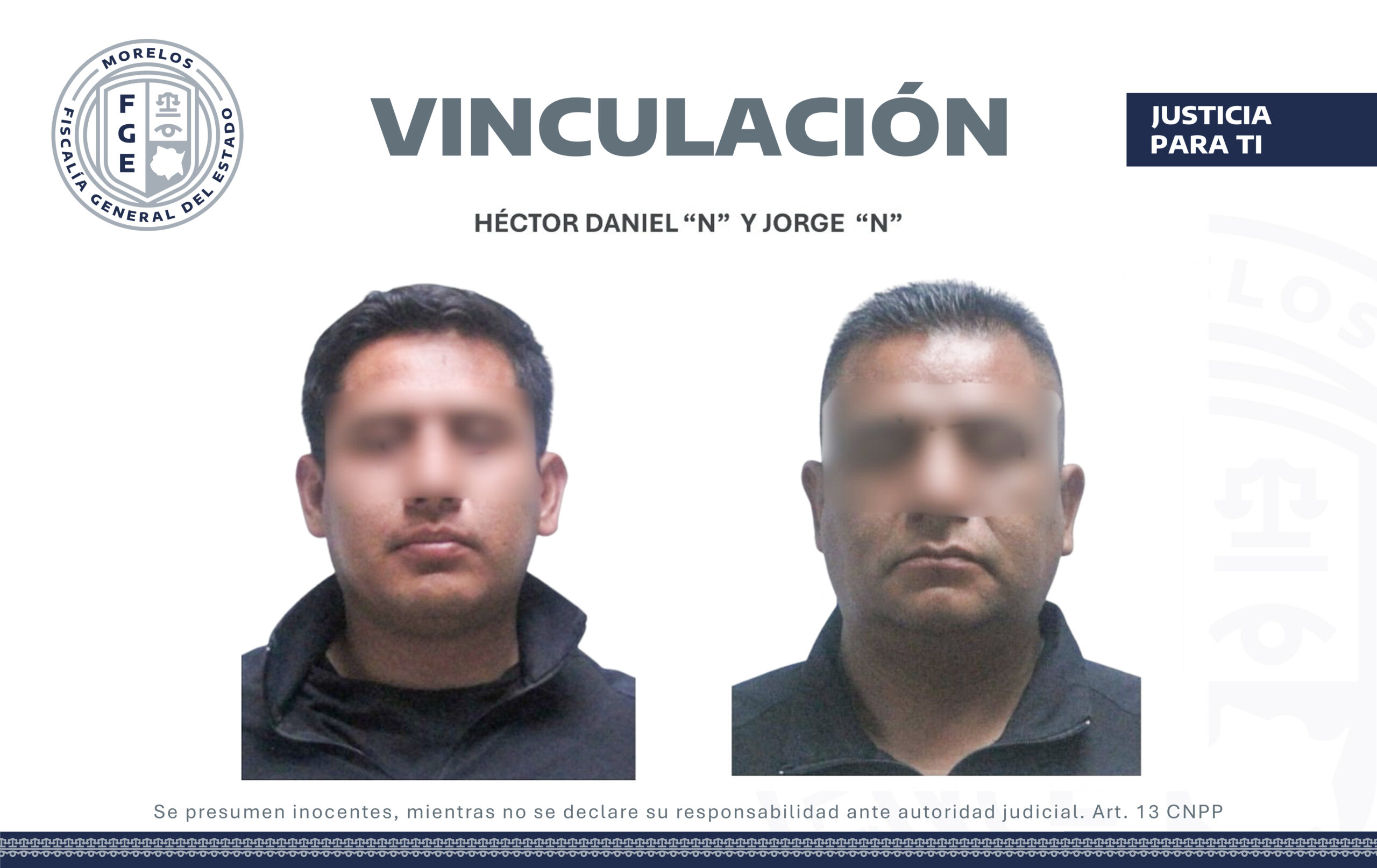 VINCULAN A PROCESO A DOS MASCULINOS DETENIDOS EN FLAGRANCIA POR HOMICIDIO CALIFICADO EN CUERNAVACA
