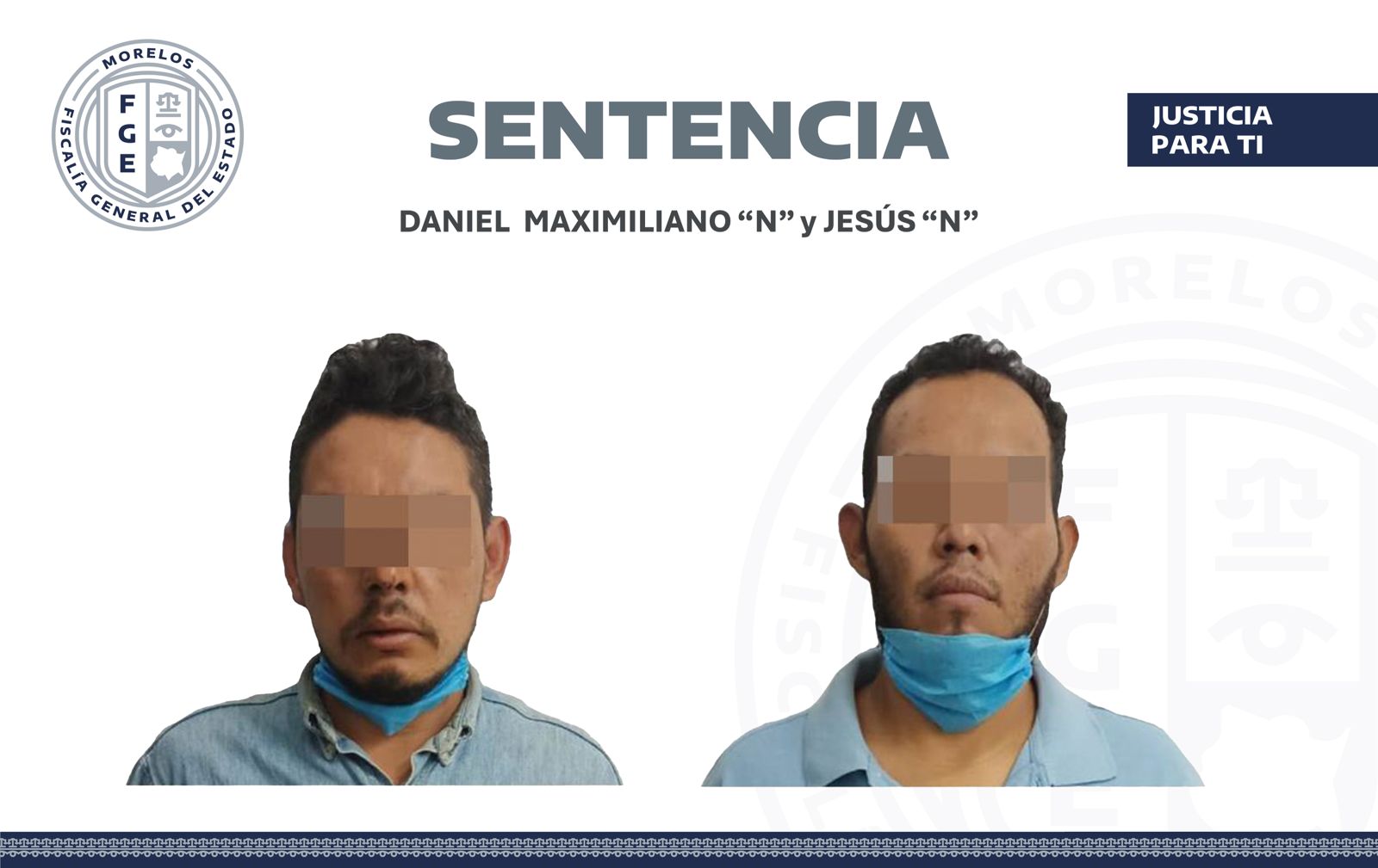 OBTIENE FGE SENTENCIA DE 50 AÑOS DE PRISIÓN PARA DOS HOMBRES POR SECUESTRO EXPRÉS AGRAVADO EN CUAUTLA