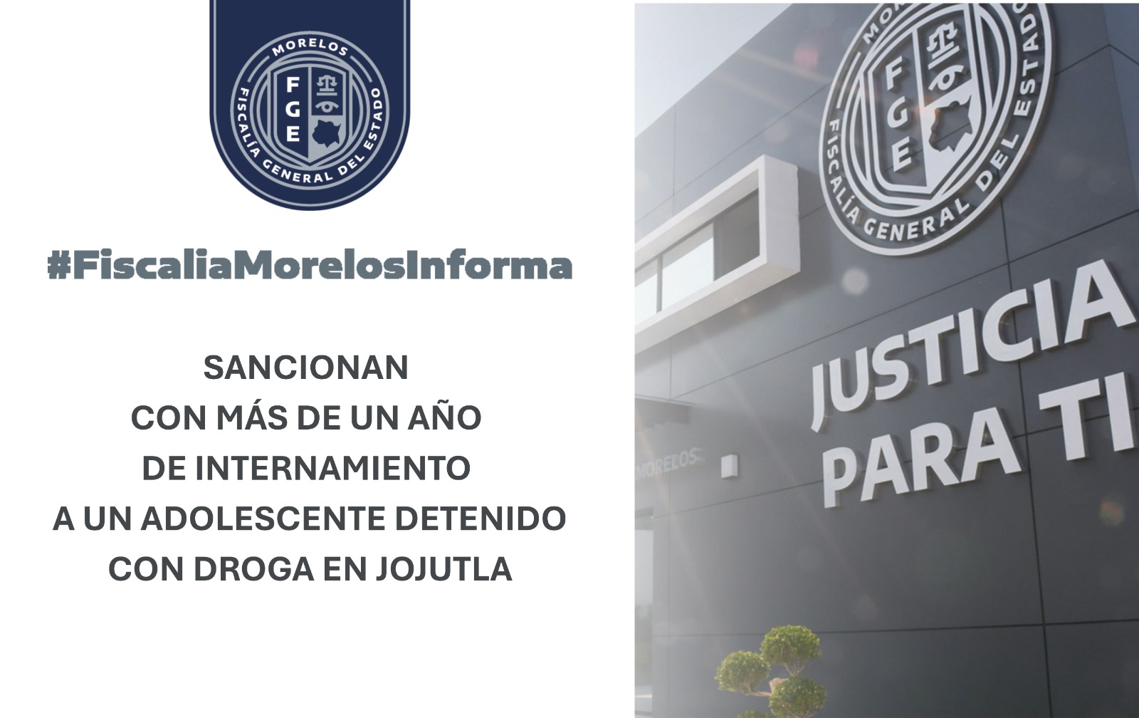 SANCIONAN CON MÁS DE UN AÑO DE INTERNAMIENTO A UN ADOLESCENTE DETENIDO CON DROGA EN JOJUTLA
